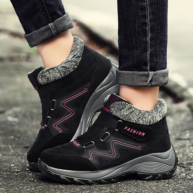 

Hot Selling Women Snow Boots Autumn Winter Water Resistant Thick Sole Fleece Lined Warm Cotton Shoes -B5