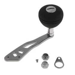 Power Single Fishing Reel Handle EVA Knob for Drum Baitcasting Reel Handle Fishing Wheel Handle DIY Replacement Part Metal Fish