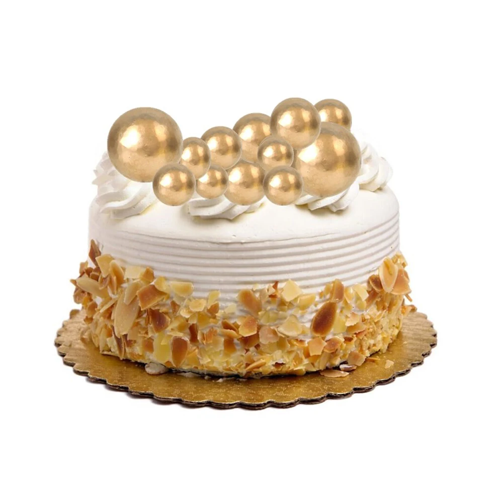12pcs Round Ball Cake Toppper Simple Unique Cupcake Toppers Fruit Dessert Cake Picks Ornaments Baking Decor Wedding Birthday