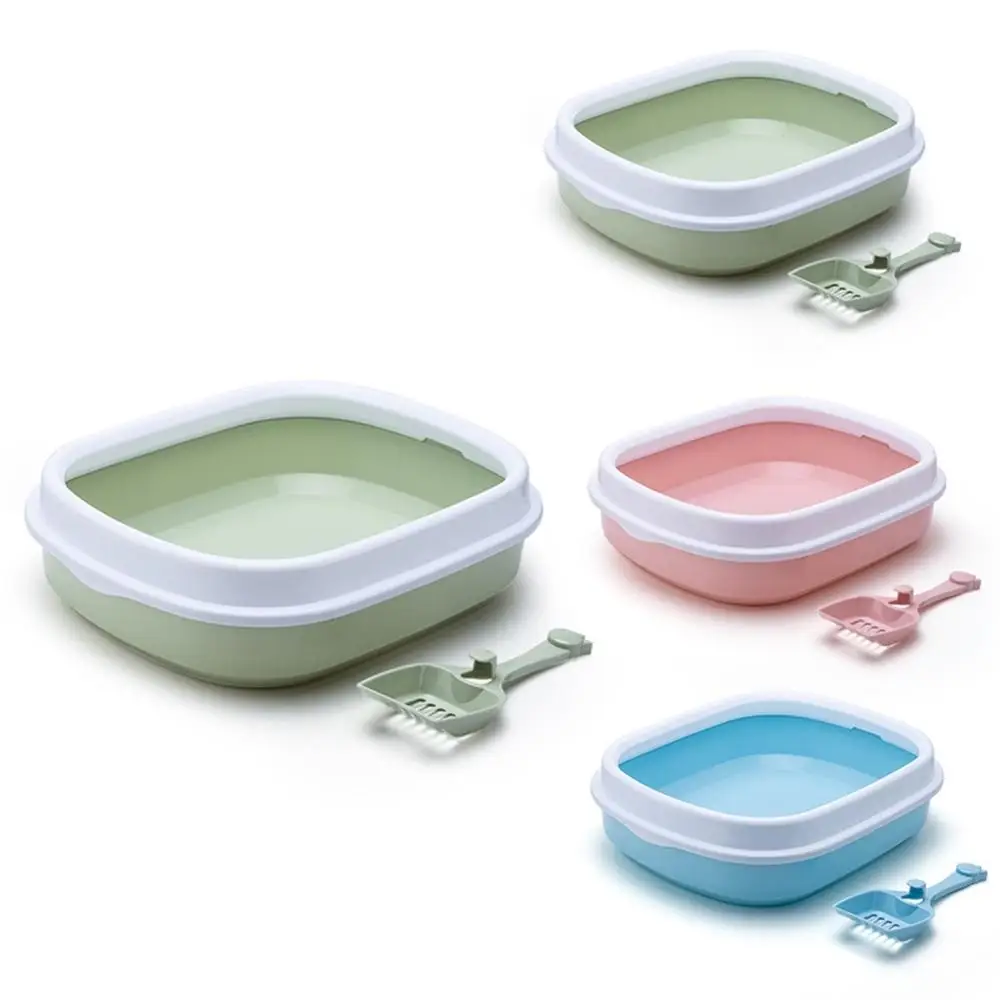 

Cat Litter Box Semi-closed Anti Splash Pet Toilet Home Kitten Puppy Clean Plastic Sandbox Cats Dog Tray Bedpan with Scoop