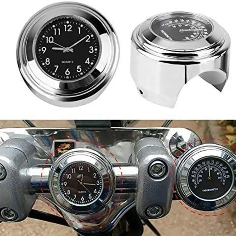 Horloge et thermomètre pour guidon de Moto, 22-25MM, accessoires