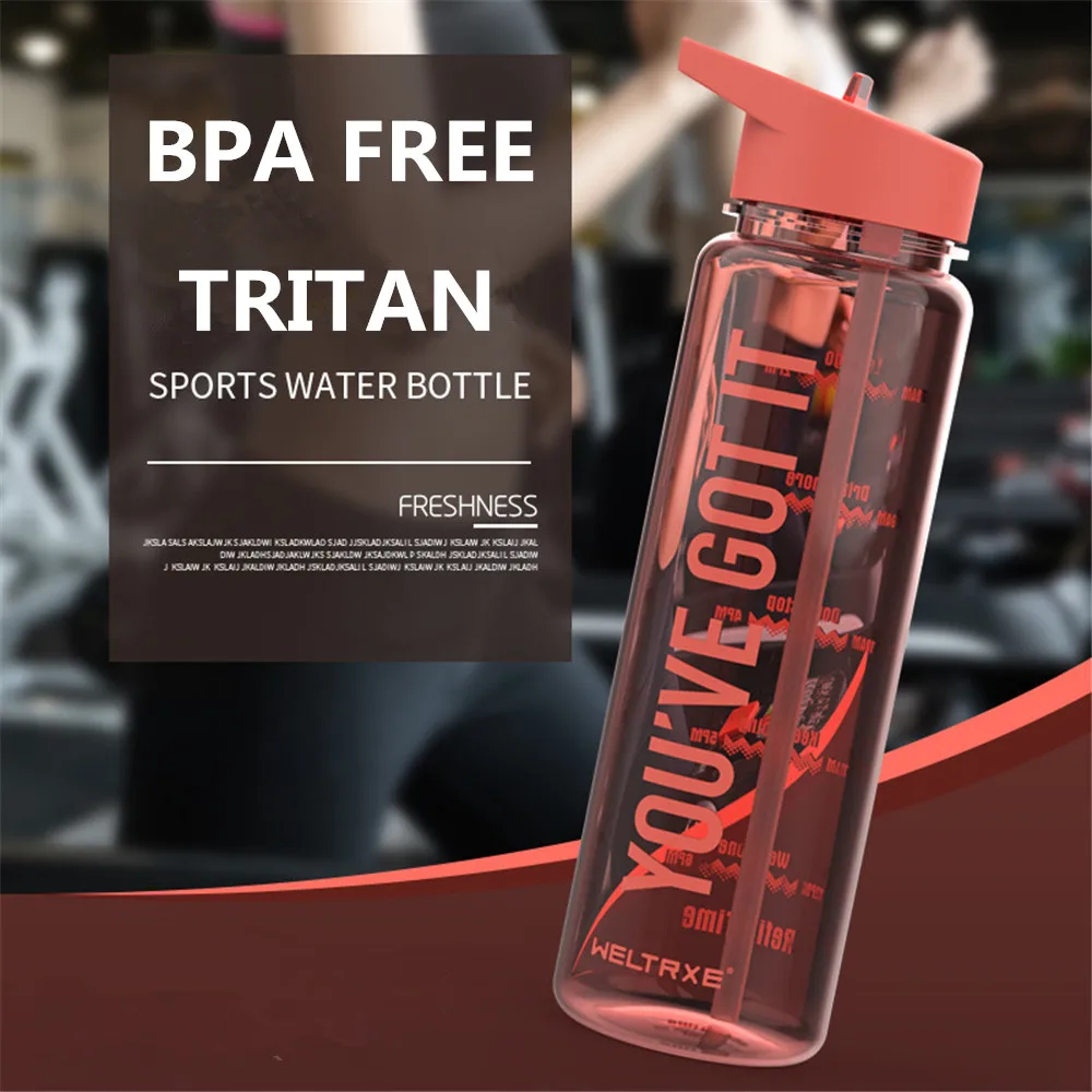 

Bpa-Free 750ml100%Tritan Sports My Straw Water Bottle With Flamingos Printing My Drink Juice Handle Bottle The Unicorn Kettle
