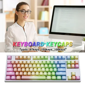 

PBT Gradient PC Home Office Easy Install Keyboard Keycaps Repair Computer Peripherals Replacement Parts Multifunction Practical