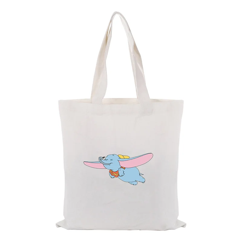 Handbag Dumbo Shopping Bag Daily Use Canvas Tote Bag Custom Print Logo Text DIY Eco Ecologicas Reusable Recycle