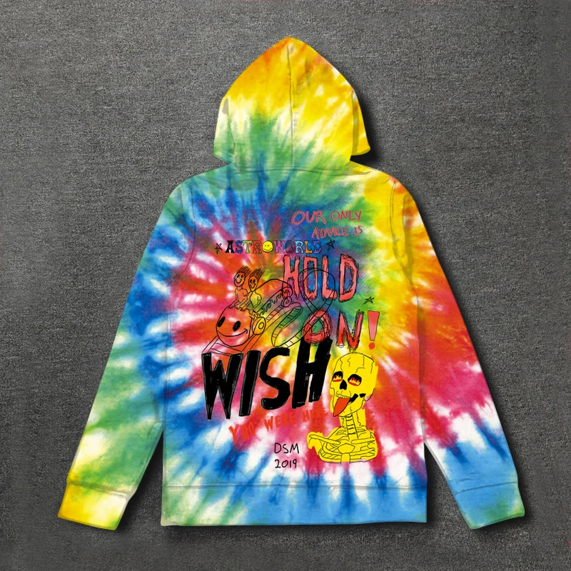 19SS Cactus Travis Scott Astroworld Sicko Tee Hoodie Heren en Dames Hoge kwaliteit Paint Hip Hop Hoodie Nieuw - Цвет: MS-AST0711