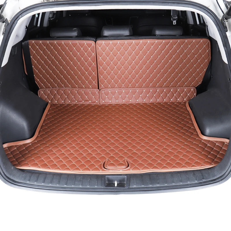Lsrtw2017 XPE волокна кожи багажник автомобиля коврик для hyundai Tucson - Название цвета: brown 3 pcs