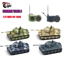 Envío Gratis 2021 nuevo RC tanque Alemania Tigre colorido 1:72 vivo alta simulado gran tanques de juguetes 2117 mini juguete de Control remoto