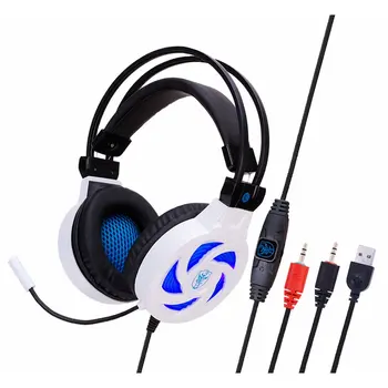 

Luminescence LED Gaming Headsets Super Bass Wired High Sensitivity Ear Headphone SY855MV For Computers PC For PS4 For USB