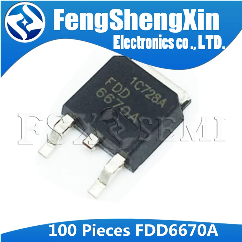 100 шт./лот FDD6670A FDD6670 TO-252 N-Channel Logic Level PowerTrench MOSFET | Электронные компоненты и