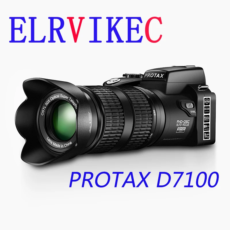 ELRVIKEC HD Digital Camera PROTAX D7100 33Million Pixel Auto Focus Professional SLR Video 24X Optical Zoom Three Lens | Электроника