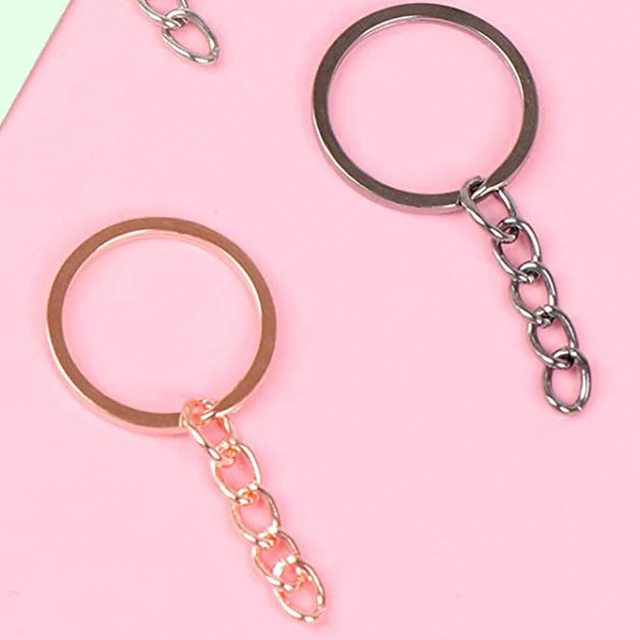 20 pcs/lot Key Ring Key Chain 6 Colors Plated 50mm Long Round Split  Keychain Keyrings Wholesale - AliExpress