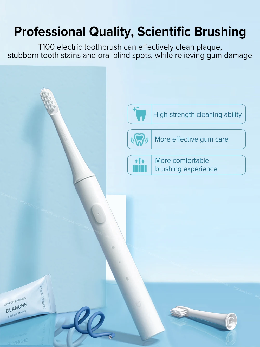 Original Xiaomi T100 Sonic Electric Toothbrush Adult Ultrasonic Automatic Toothbrush USB Rechargeable Waterproof Tooth Brush 46g Original Xiaomi T100 Sonic Electric Toothbrush Adult Ultrasonic Automatic Toothbrush USB Rechargeable Waterproof Tooth Brush 46g