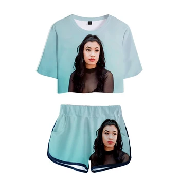

FRDUN TOMMY selena quintanilla Ladies Two-piece Fashion Shorts Suit Black Friday Women Polyester summer 2 Piece Set Women