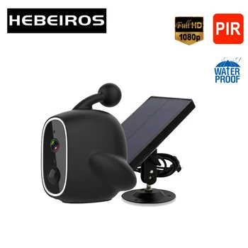 

Hebeiros 1080P Mini Solar Power Battery Camera Outdoor IP67 Waterproof IP Wifi Camera 2MP PIR Surveillance Security CCTV Camera
