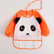 Милые детские нагрудники с рисунками животных из мультфильмов; водонепроницаемые Разноцветные детские нагрудники; Новинка; детские нагрудники с длинными рукавами; фартук; нагрудники для кормления с длинными рукавами