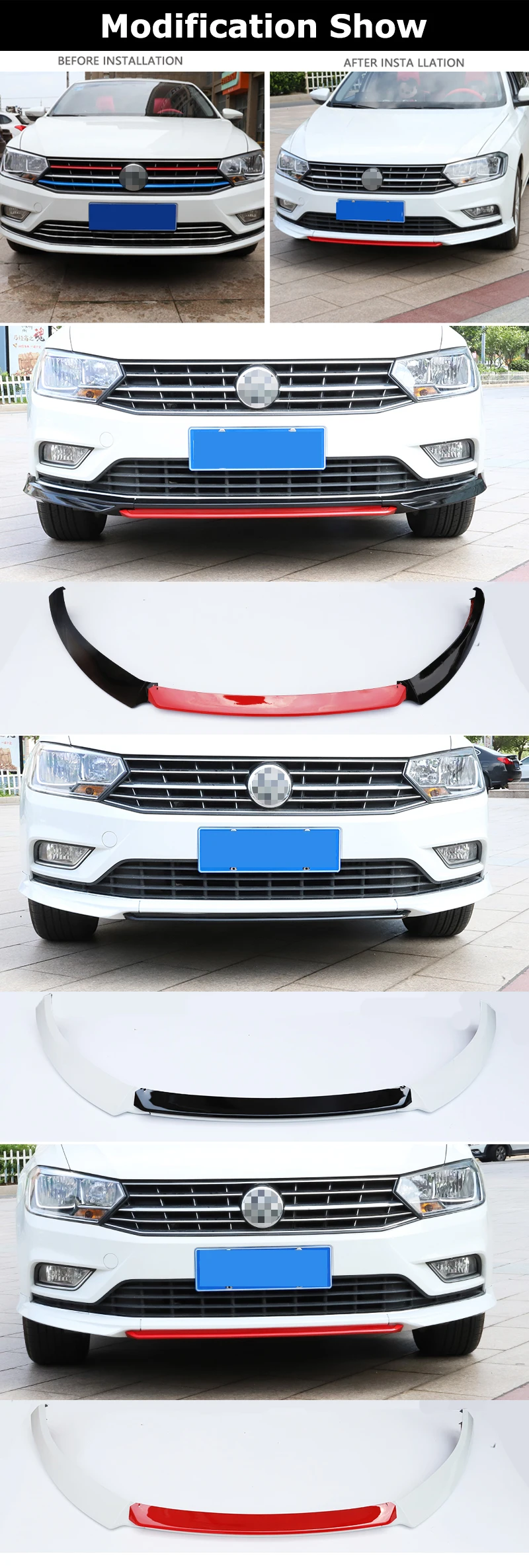 3 шт. сплиттер ABS автомобильная лопата модификация переднего бампера для Volkswagen Bora- протектор