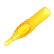 50 шт Прозрачные наконечники татуировки Одноразовые короткие оранжевые 5DT