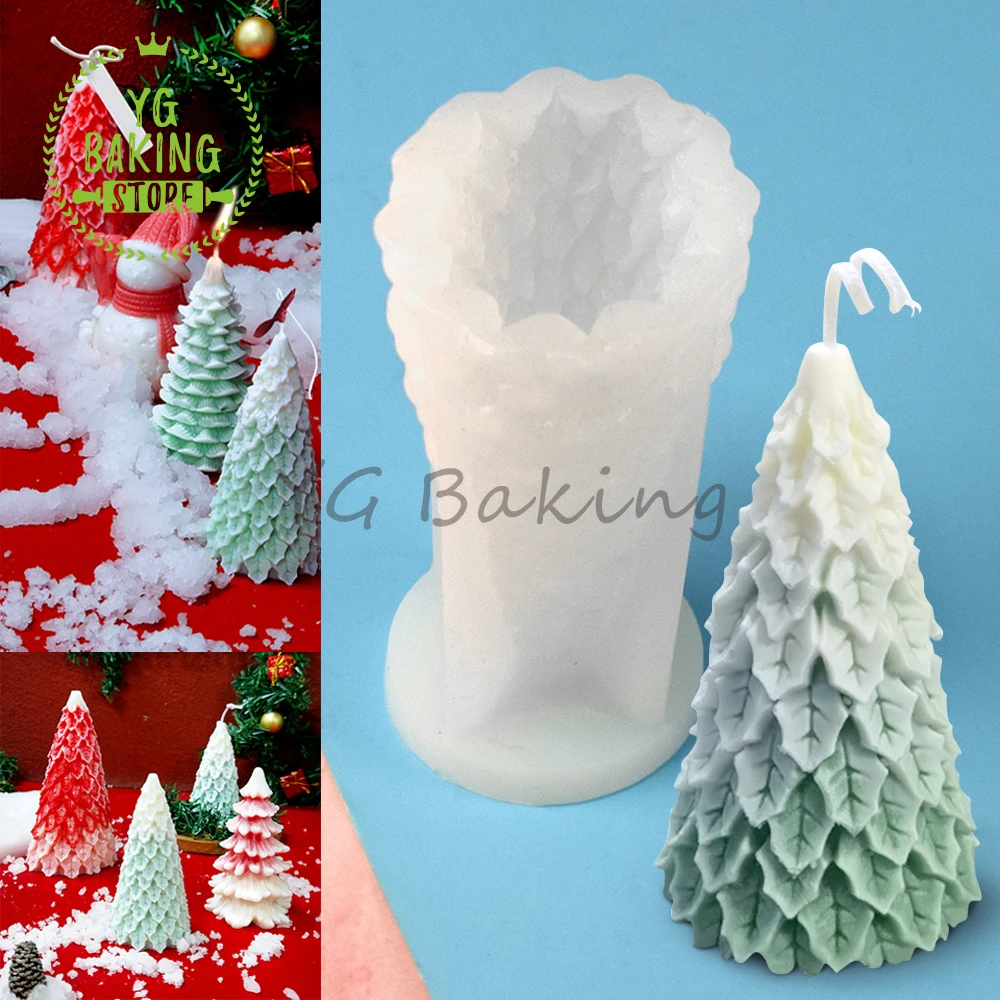 

Dorica Christmas Tree Chocolate Soap Mould DIY Handmade Silicone Mousse Mold Cake Decorating Tools Kitchen Cake Bakeware