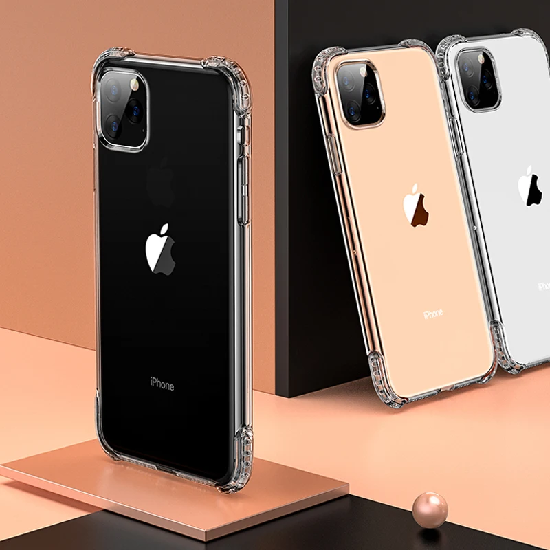 Противоударный бампер прозрачный силиконовый чехол для телефона iPhone 11 Pro Max