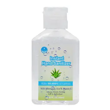 

60ml Rinse-Free Instant Hand Sanitizer Gel Moisturizing Aloe 75% Alcohol Liquid