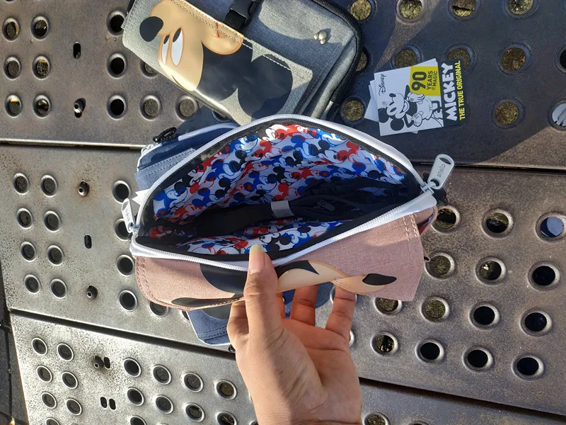 Disney new Mickey Oxford cloth printing portable multi-function diagonal female wallet single shoulder small square bag