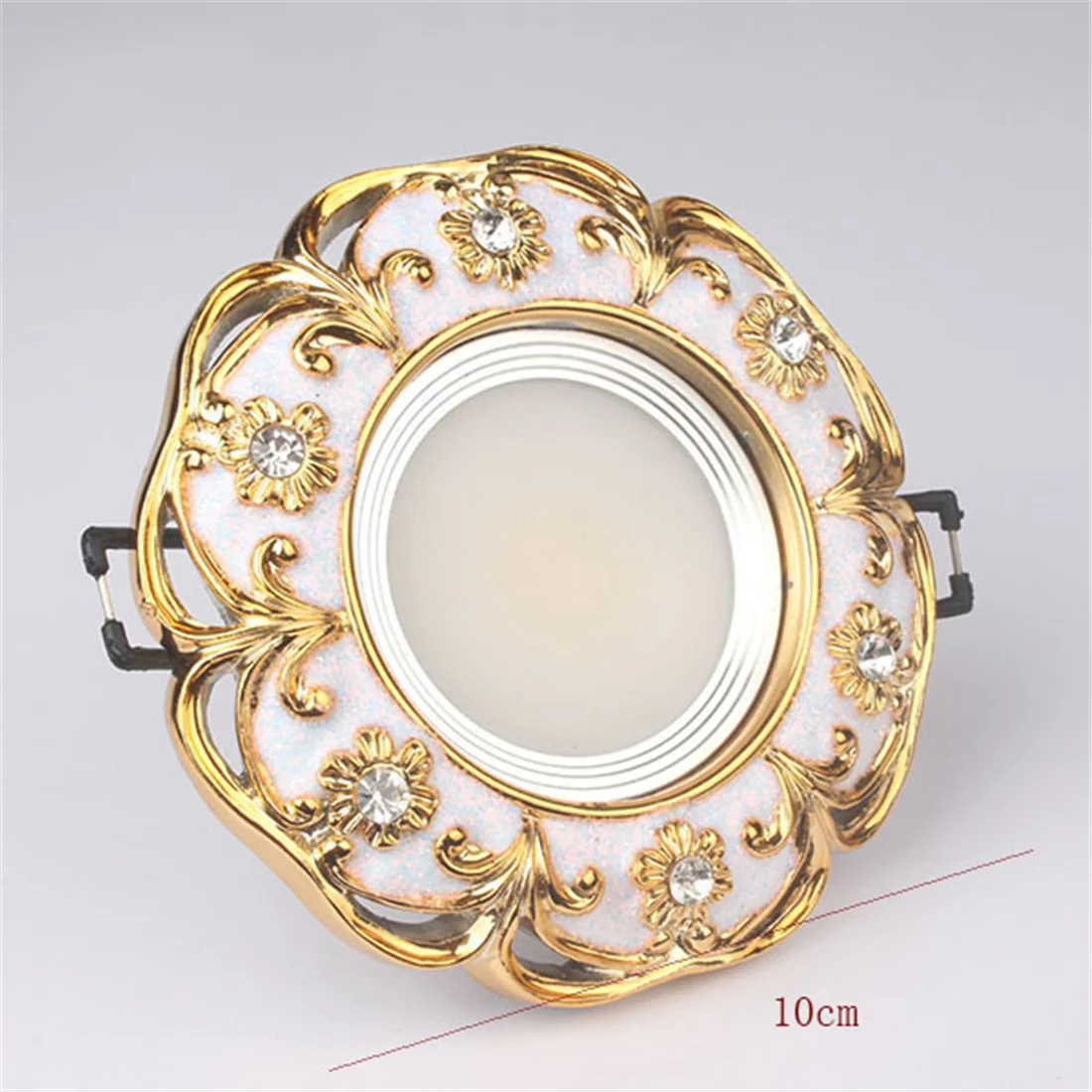 Nordic Luxury Gold White Inlaid Crystal Resin Led Downlight 3W 5W 220V 8Cm Hole Corridor Bathroom Restaurant Spot Recessed Lamp