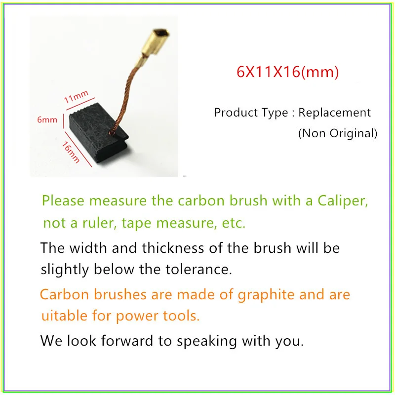 thumbnail image 2 of HARFINGTON 10pcs Carbon Brush 13mm X 8mm X 6mm 2 of 11