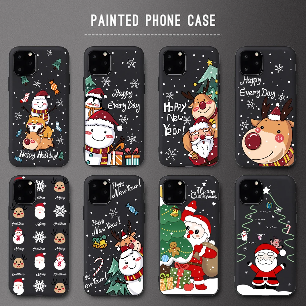 Рождественский подарок на Новый год чехол для телефона iPhone 11 Pro 7 8 Plus XS MAX XR 6s SE 2020 12