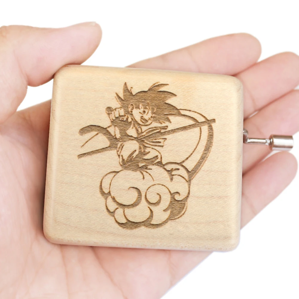 Sinzyo Carved wooden hand crank DragonBallZ Music Box Carved Mechanism Gift for Christmas/Birthday/Valentine's day gift