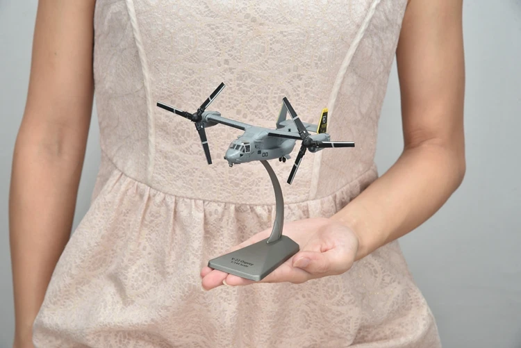 Модель самолета 1/144 ВМС США V-22 Osprey опрокидывающийся ротор транспортер законченный сплав