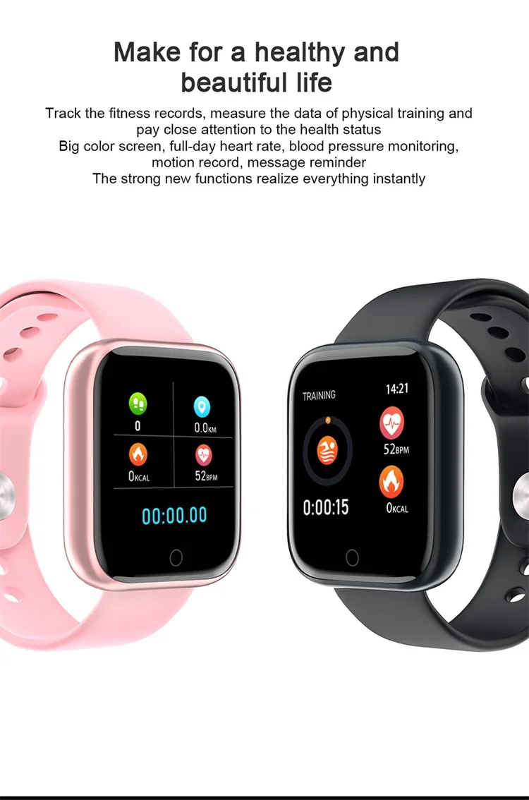 T80 Smart watch Blood Pressure Heart Rate Monitor SmartWatch Waterproof Sport Band Activity Fitness Tracker Clock Men Women Watch (3)