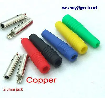 

DHL/EMS 200PC colors silicone copper 2mm Banana socket for 2.0mm Binding Post Test Probes-A7