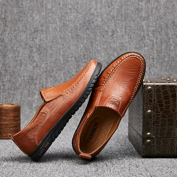 

Merkmak Summer Men Shoes Genuine leather Comfortable Hollow Out Men Casual Loafers Flats Slip On Lazy Footwear Zapatos Hombre