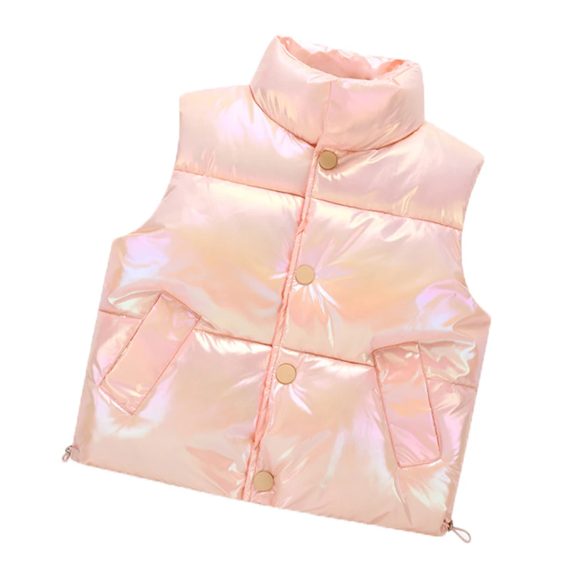 

2020 New Children Down Vest Boys Girls Sleeveless Jacket Winter Waistcoats Fashion Solid Color For Kids Casual Warm Coats