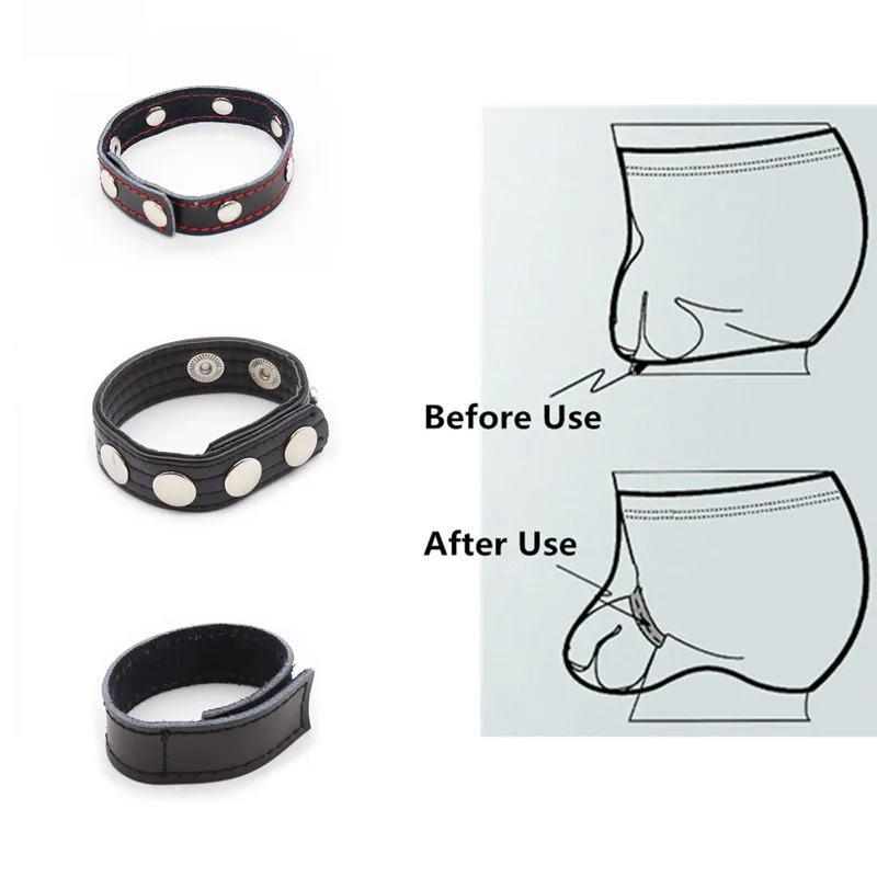 Anneau pénien cuir ajustable noir jaune sangle trois boutons pression haute qualité confort optimal durabilité élégance modernité plaisir prolongé main image 1