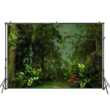 

Forest Backdrops for photography Green Jungle Tree Grass Mystery Way Party Natural View Photocall Photo Studio W-4467