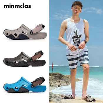 

Minmclas 2020 Summer Sandals Men's Beach Shoes Slippers Men Wading Large Size Non-slip Casual Outdoor Thick-soled Garden Shoes