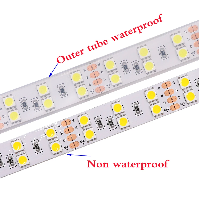 5 м 600 светодиодный 5050 Светодиодная лента RGB светильник двойной/Однорядный 12 В 24 В DC гибкий светодиодный светильник s водонепроницаемый домашний декор