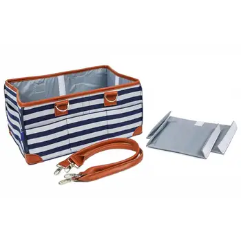 

NAVY BLUE STRIPE Diaper Caddy Baby Diaper Organizer Large Portable Baby Shower For Diaper and Baby Stuffs-Boys