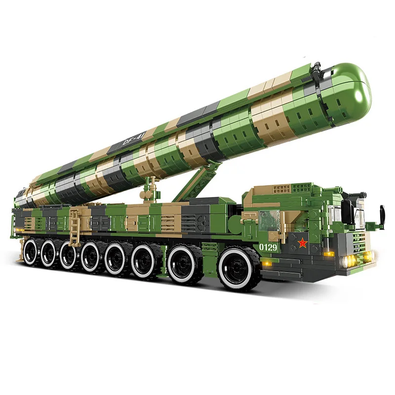 

Military series World War DongFeng-41 Strategic Nuclear Missile Launch vehicle DIY Model Building Blocks Toys gifts