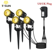 T-SUNRISE светодиодные прожекторы для улиц водонепроницаемые US UK Plug ландшафтное освещение для садового пути газон теплое белое холодное белое освещение