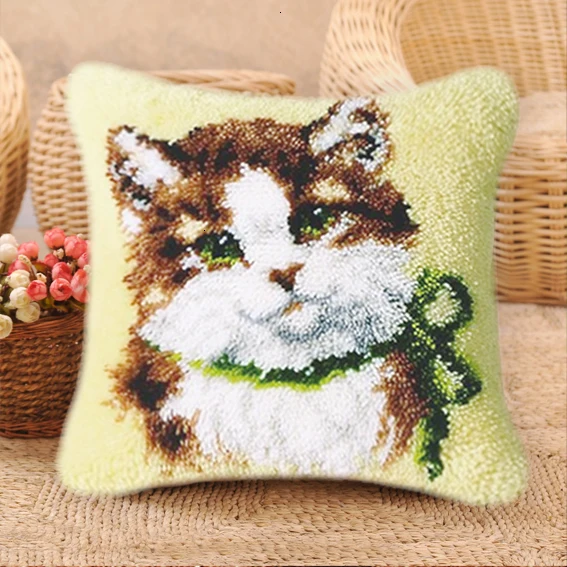 DIY кошка и собака, посылка, подушка с защелкой, набор крючков с защелкой, подушка Smyrna, Европейский и американский стиль, крючок с защелкой, серия милых животных