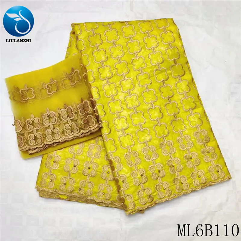 LIULANZHI Африканский базин ткани Лидер продаж золото в нигерийском стиле riche getzner с камнями 5+ 2 ярдов хлопок Базен Вышивка Ткань ML6B110