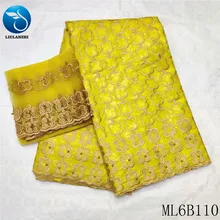 LIULANZHI Африканский базин ткани Лидер продаж золото в нигерийском стиле riche getzner с камнями 5+ 2 ярдов хлопок Базен Вышивка Ткань ML6B110