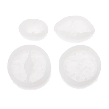 

4PCS Silicone Pendant Mould Resin Carved Jade Lotus Flower Jewelry Making Tools