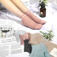 5 пар/партия, милые кружевные женские короткие носки, 8 видов стилей, весенние и осенние модные тканевые носки