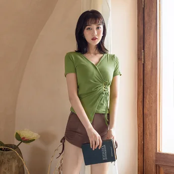 

Swim Wear Plavky Women's Beach Outings 2019 Swimwear Womens Woman Bikini Women Thin Swimsuit Color With Short Long Sleeve Print