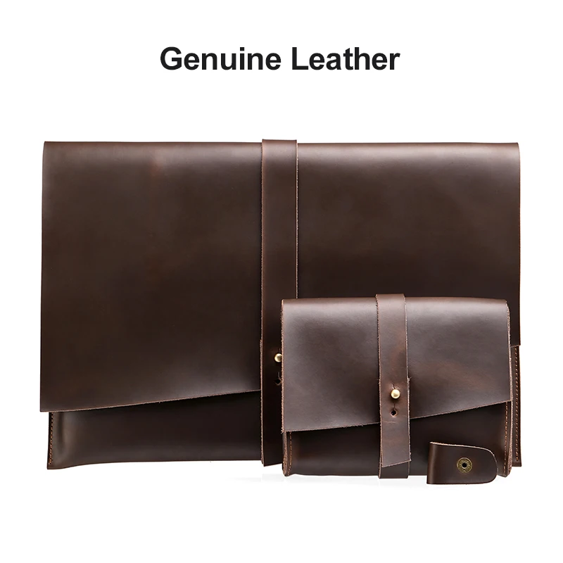

Luxury Laptop Bag for MacBook Air 13 Pro Retina 11 12 13 15 Genuine Leather Cases Sleeve For Xiaomi HP Notebook Bag Sleeve Cover