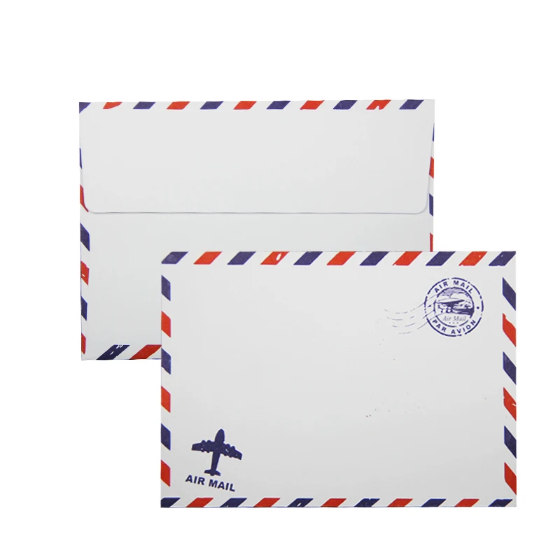 Kraft Air Mail envelopes, white wedding envelopes,Brown Paper Envelope,Invitation envelopes, vintage airmail packing 50pcs/lot