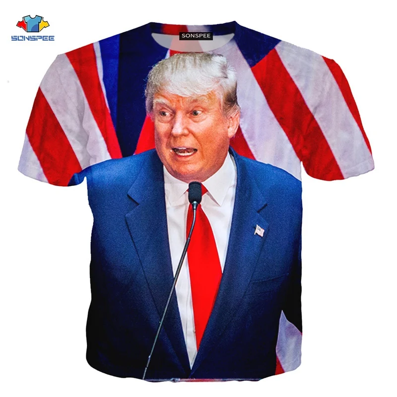 8 SONSPEE футболка с Дональдом Трампом футболка с 3D забавными мышцами и Трампом модная мужская одежда в стиле хип-хоп Детская рубашка мужская рубашка с американским рисунком - Цвет: 8